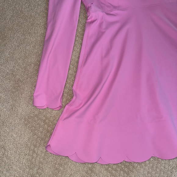 Elegant Pink Scalloped Hem Dress Medium Athletic Athleisure Tennis - Picture 3 of 8